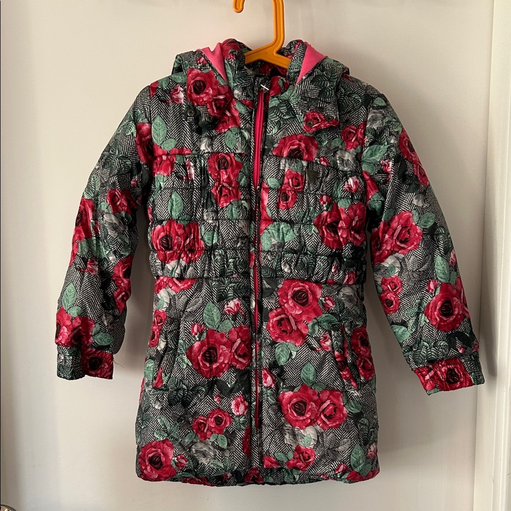 Like new Guess vibrant Floral Puffer Jacket for 6T girls